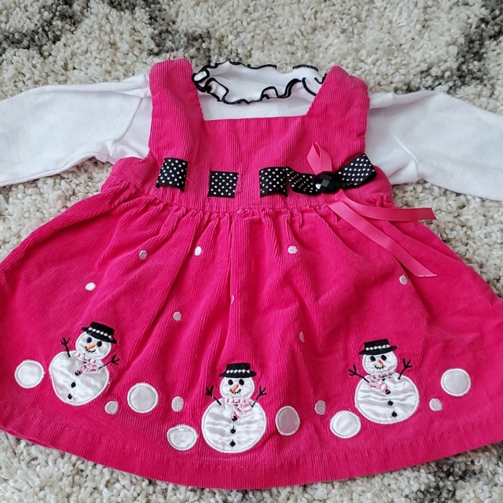 Bonnie Baby Snowman Dress and Onesie